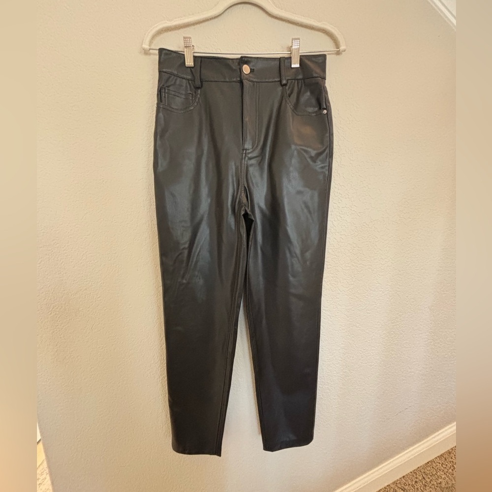 Zara black faux leather pants